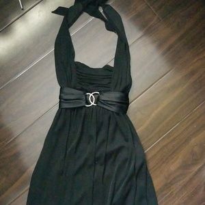 Knee length black cocktail dress